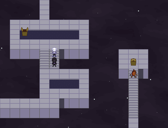 Screenshot of a concrete structure in space