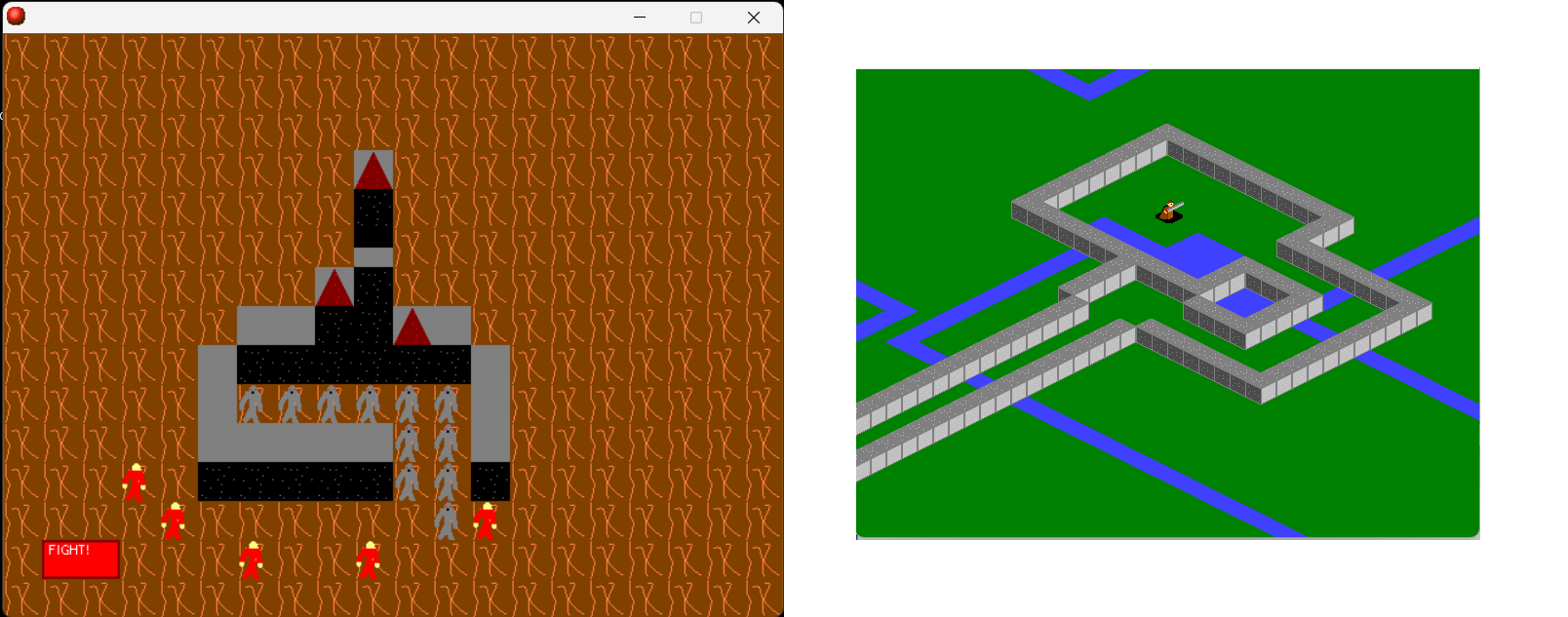 Screenshots of 2 unfinished games