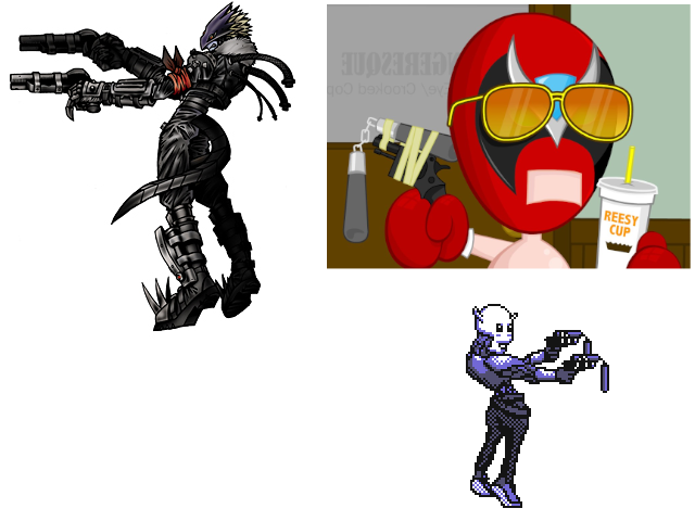 A comparison between Beelzemon, Dangeresque, and Bleucifer