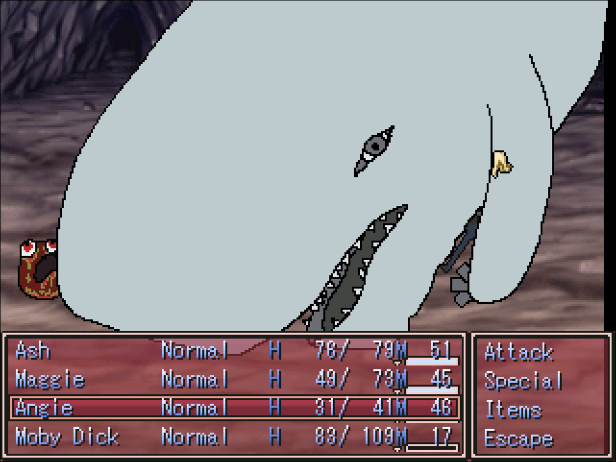 Screenshot of Moby Dick attacking an enemy in Villain Sword II