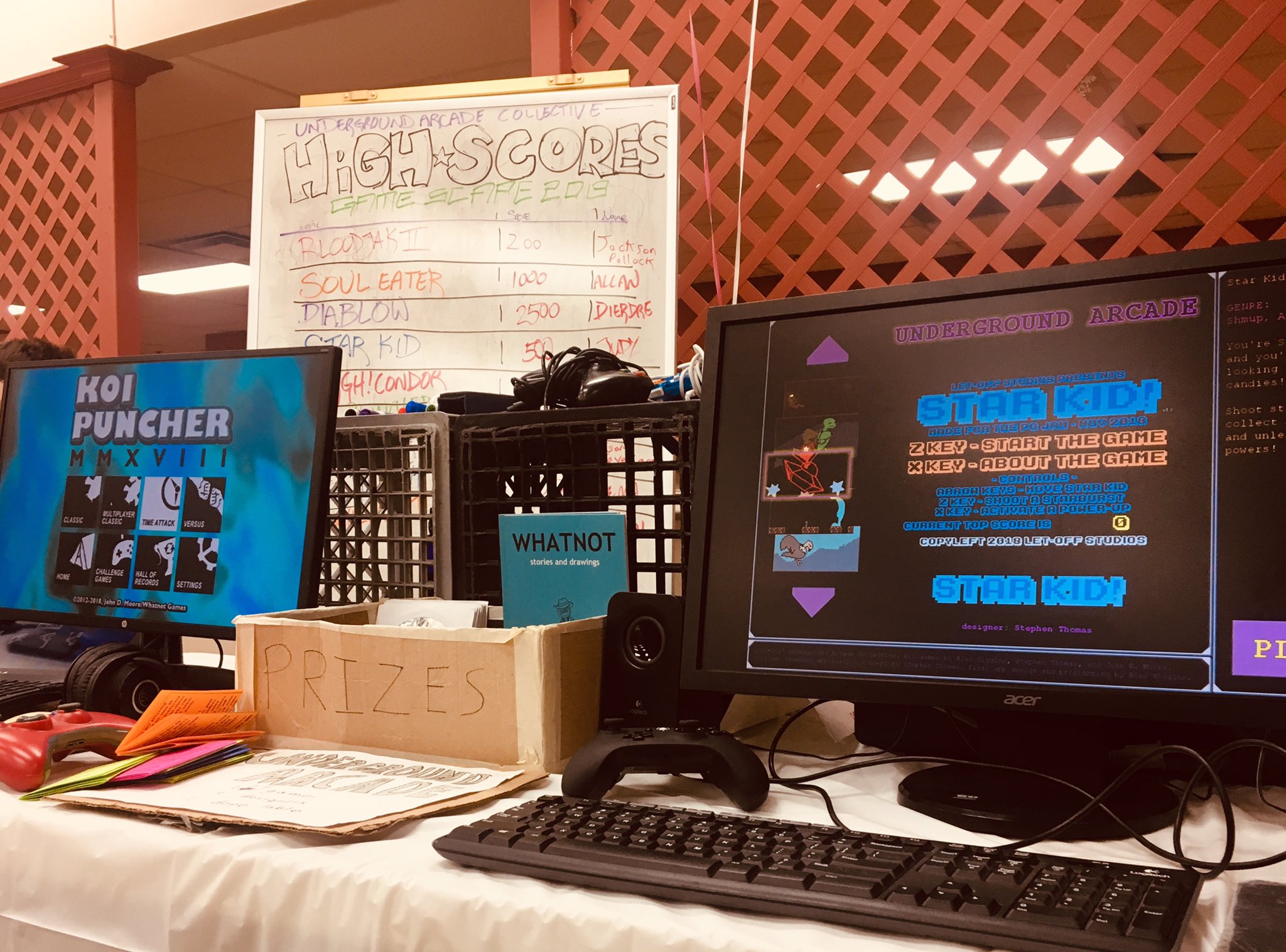 The Underground Arcade showcase booth from Artscape 2019