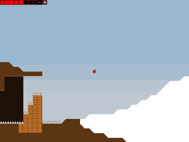 Screenshot of a platformer game with a red wolf.